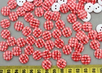 500pcs resin chequer round 2 holes children candy buttons 13mm gingham print laser print resin smooth touch