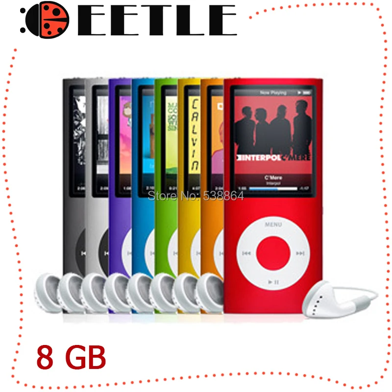 2014 New Arrivel Mp4 Player 9 Colors 1.8inch Screen 8gb 4th LCD Fm Radio Video Mp3 Music Mini | Электроника