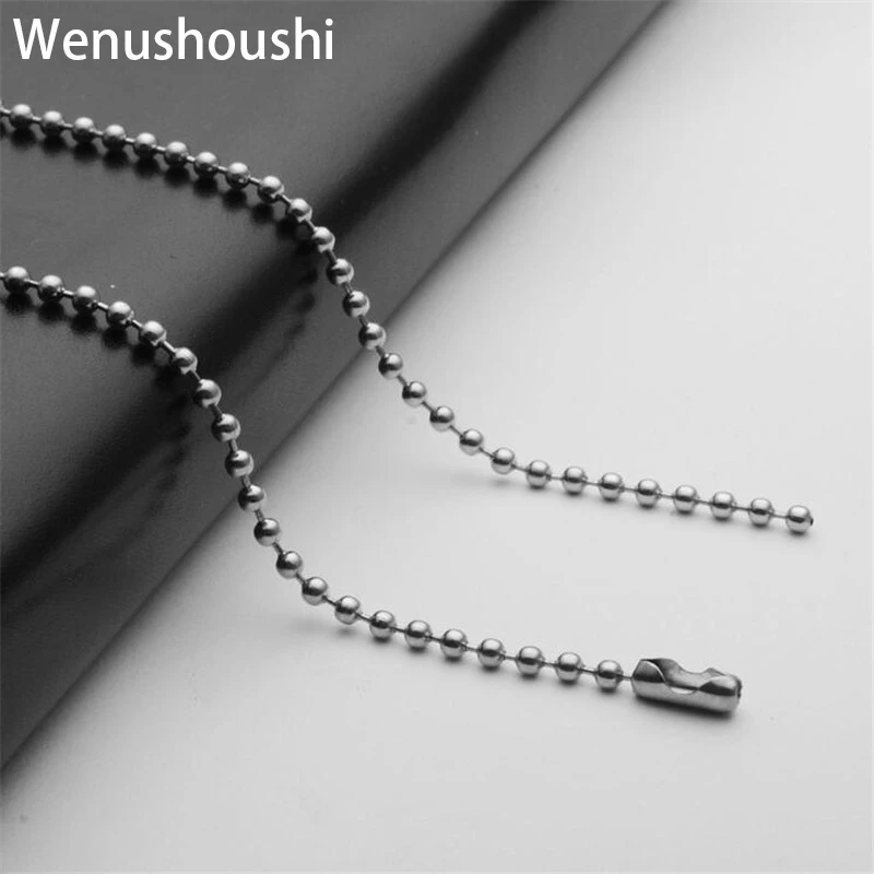 WENUSHOUSHI 2 4 мм толщина 50 60 70 80 см титановые бусины цепи ожерелья для женщин ювелирные