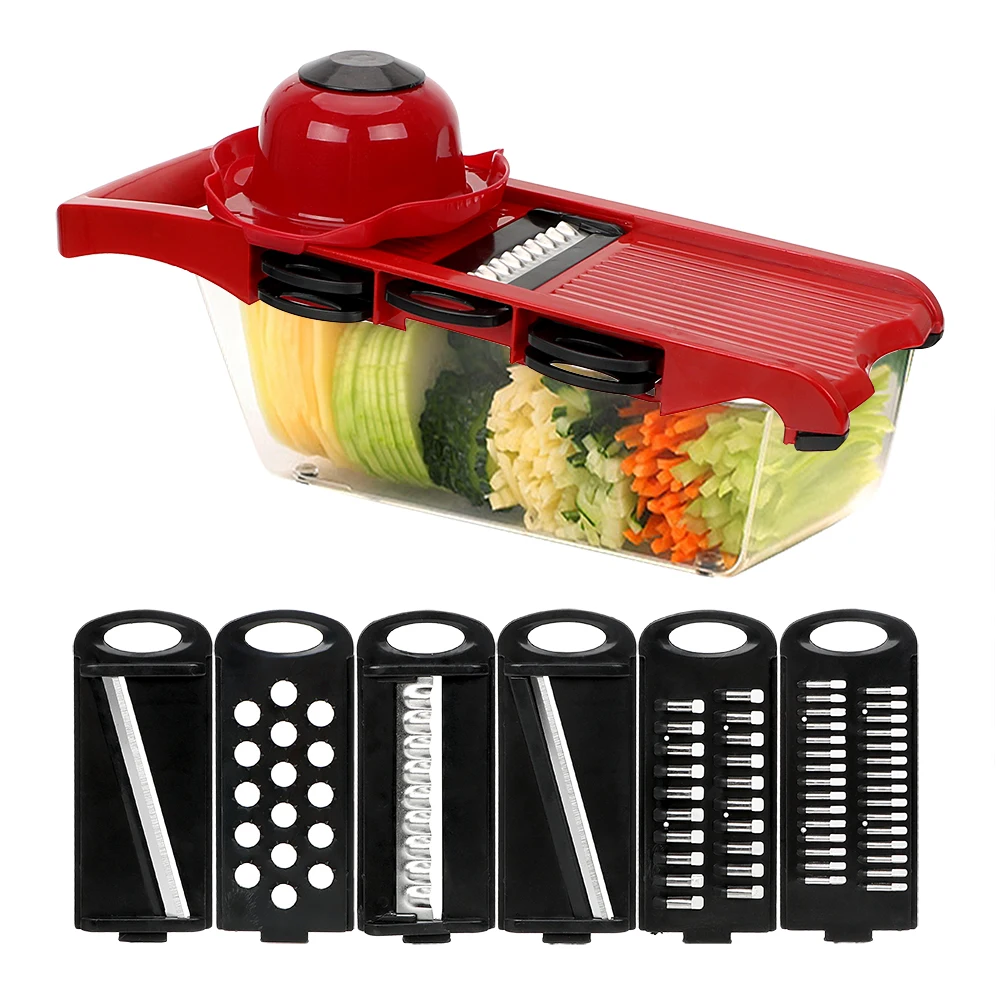 NICEYARD Vegetable Mandoline Slicer Kitchen Tools Cooking Tool Sets Multi-function Gadget Grater 6 Blades |