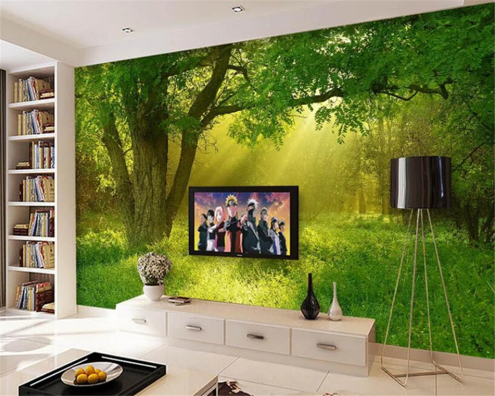 3D обои Beibehang с красивым деревом солнечным ландшафтом фоновые для телевизора