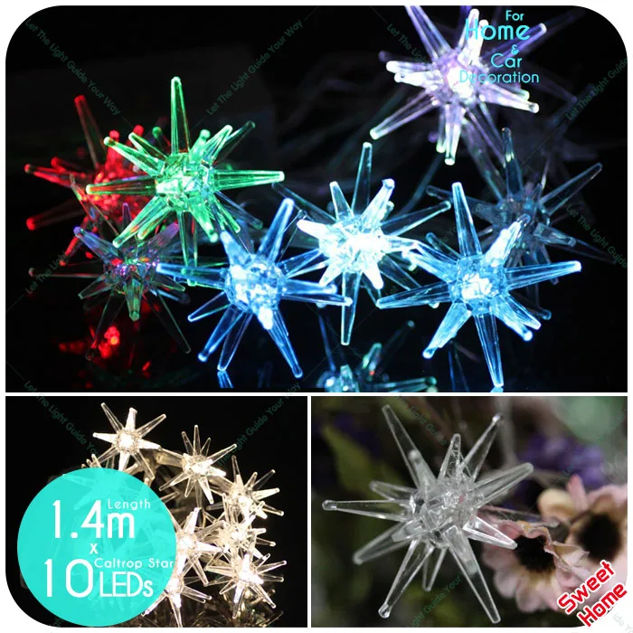 10 светодиодов Caltrop звезды свет освещение на Рождество Сад вечерние DIY огни