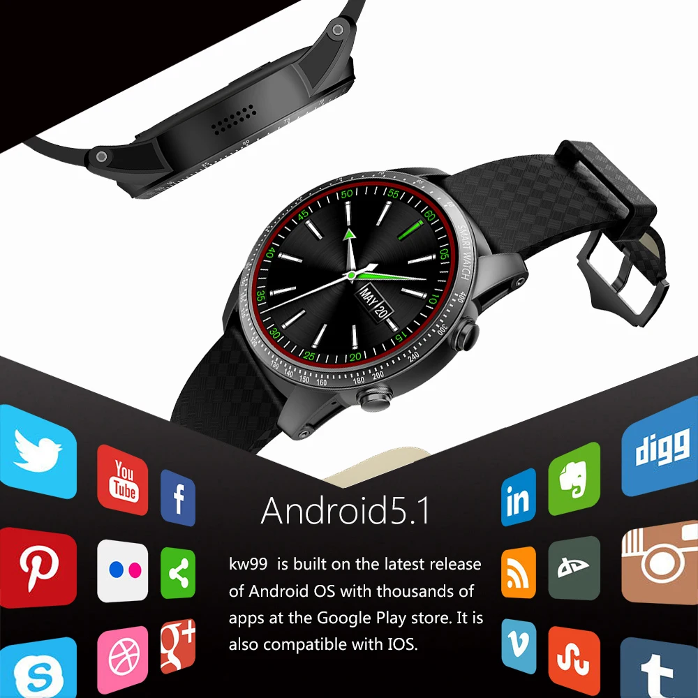 Mindkoo kw99 Смарт часы телефон MTK6580 3G WI FI GPS Для мужчин мониторинга сердечного ритма