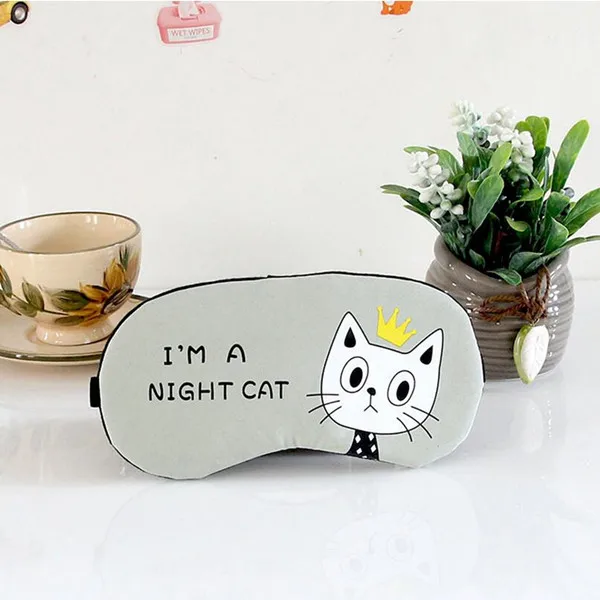 Army green cat Симпатичные мягкие глаз маска первой помощи дорожный спящий режим сна тени для бровей крышка нормальные тени для век с повязкой на глазах, унисекс, модные, массажные маска для глаз маска для сна - Цвет: Army green cat