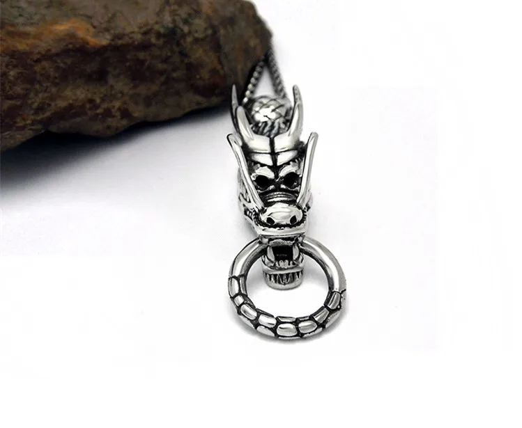 Мода Панк Ювелирные Изделия Зодиака Дракон Кулон Ожерелье Из Нержавеющей стали