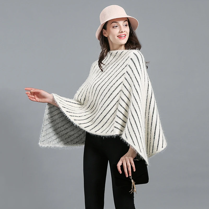 Новый бренд гарантия качества моды зима осень пальто свитер в полоску элегантное