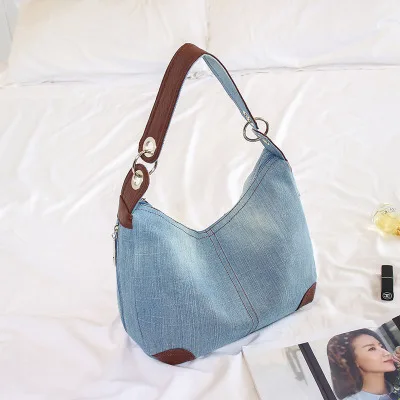 Medium Light blue Новые модные большие роскошные сумки, женская сумка, дизайнерские женские ручные сумки, большие кошельки, джинсовая сумка, сумка через плечо, сумка через плечо - Цвет: Medium Light blue