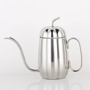 Silver 450ml Кофейник из нержавеющей стали, чайник-капельница, кофейник, чайник-капельница из нержавеющей стали, креативная форма тыквы 450 мл - Цвет: Silver 450ml