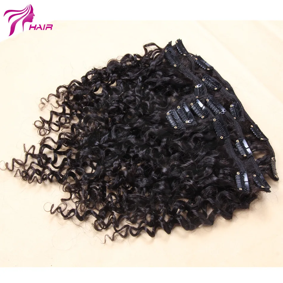 Клип В Человеческих Волос Бразильского Виргинские Вьющиеся Наращивание 10