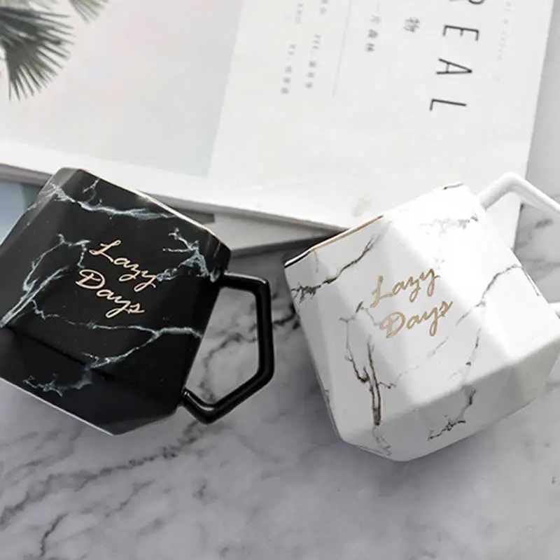 Hot Nordic Mug Cup Marble Texture Ceramic Large Capacity Coffee Tea Drinking Cup FQ-ing