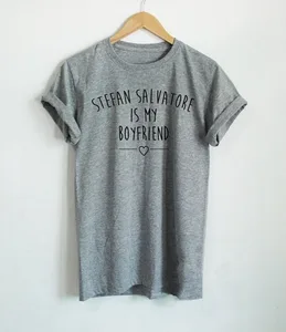 Женская футболка с буквенным принтом Vampire Diaries, Повседневная футболка Stefan salvore is my Boyfriend