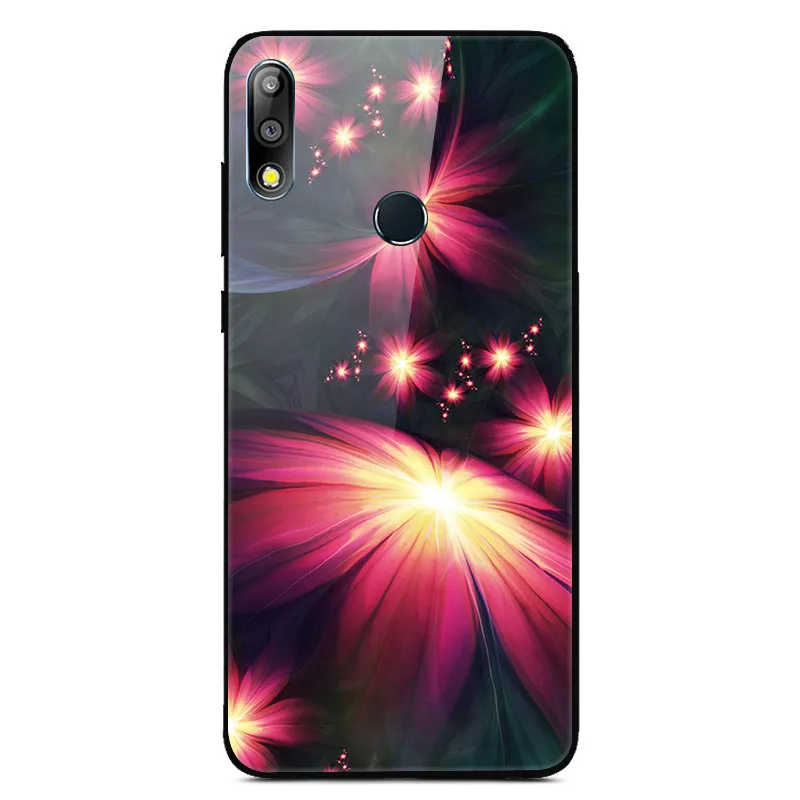 Чехол из закаленного стекла для Asus Zenfone Max Pro M2 ZB631KL, Мягкий бампер с принтом, чехол для Asus ZB631KL, стеклянный чехол с изображением животных и цветов