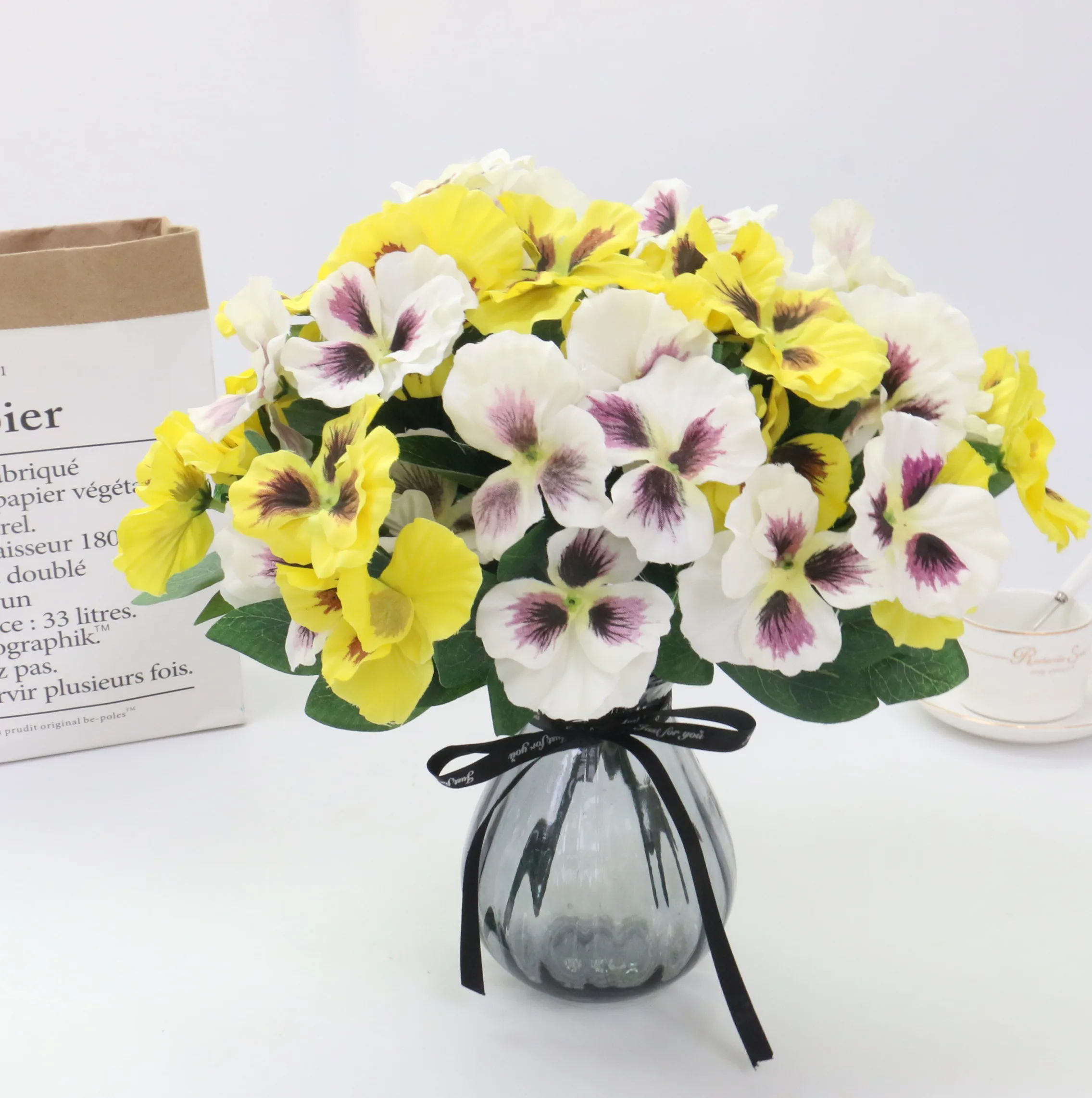5 вилок искусственный цветок шелк pansy phalaenopsis искусственная Орхидея для вечеринки