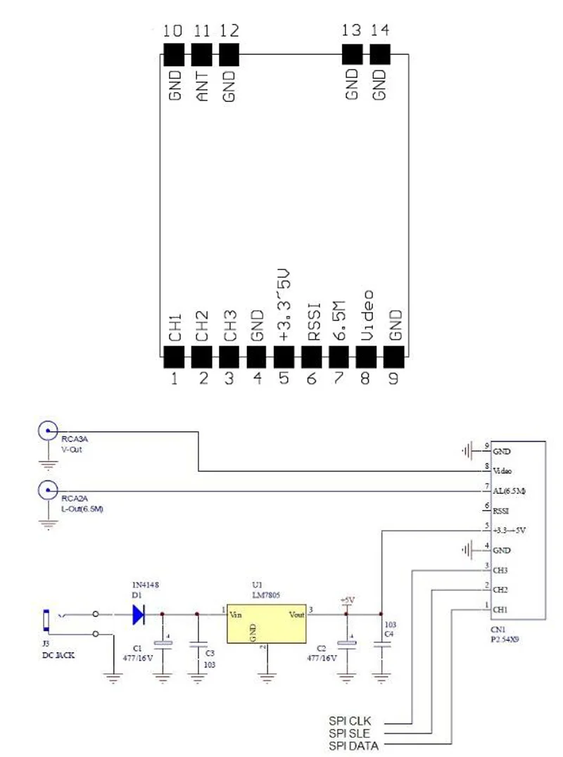 Беспроводной модуль приема аудио и видео RX5808 Boscam FPV 5 8G В SPI двойной ресивер для
