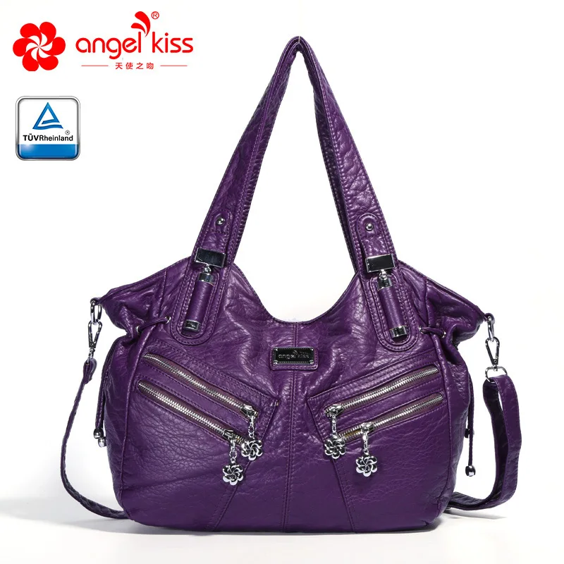 Purple Новые женские повседневные сумки-мессенджеры Burlie, женские сумки через плечо, мягкая моющаяся сумка через плечо из искусственной кожи, модные женские сумки - Цвет: Purple