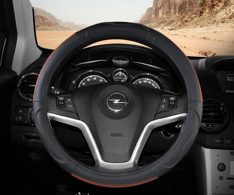 Кожаный чехол на руль автомобиля 38 см для opel mokka insignia vivaro zafira b meriva аксессуары |