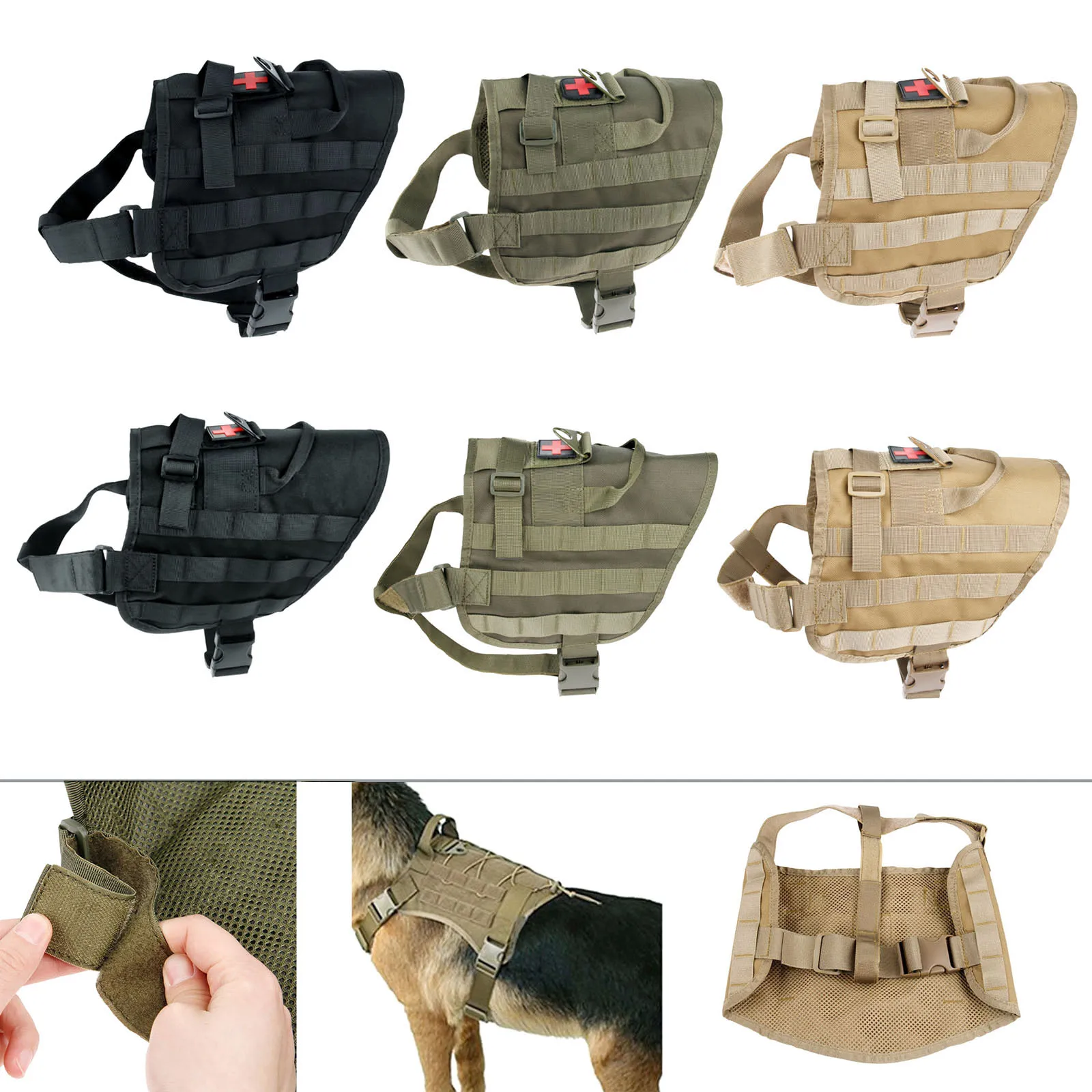SURIEEN тактический жилет для собак Molle для прогулок на открытом воздухе, походов, охоты, водостойкий тренировочный жилет для собак