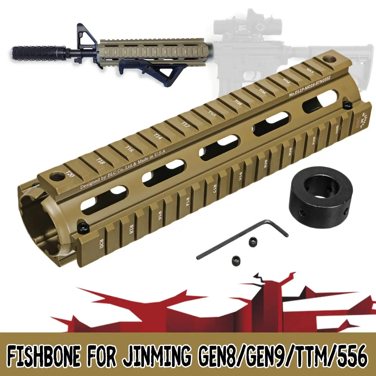 Matal Fishbone для Jinming Gen8 Gen9 TTM 556 гелевый шар бластеры водные игры игрушечное оружие Сменные аксессуары