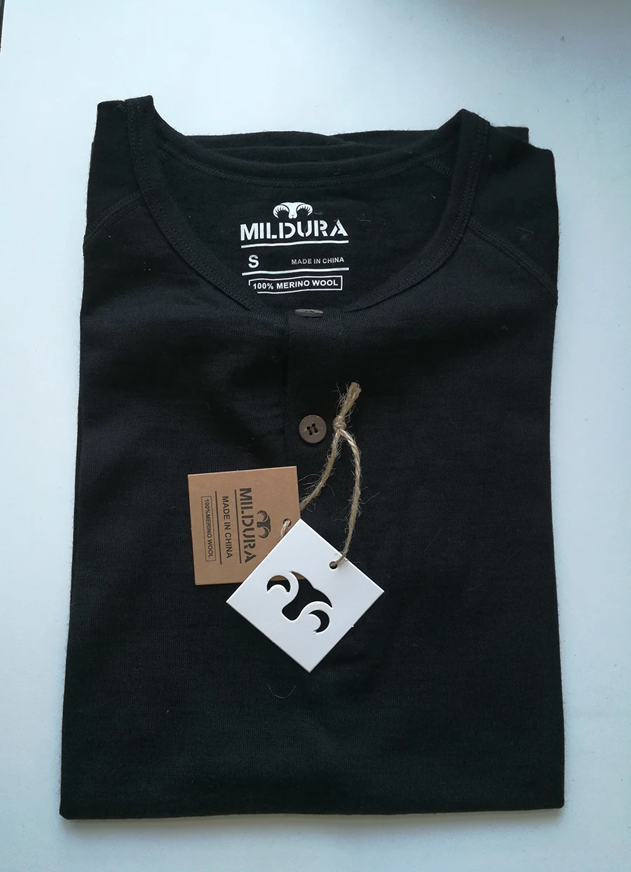Мужская футболка из 100% мериносовой шерсти базовый слой с коротким рукавом