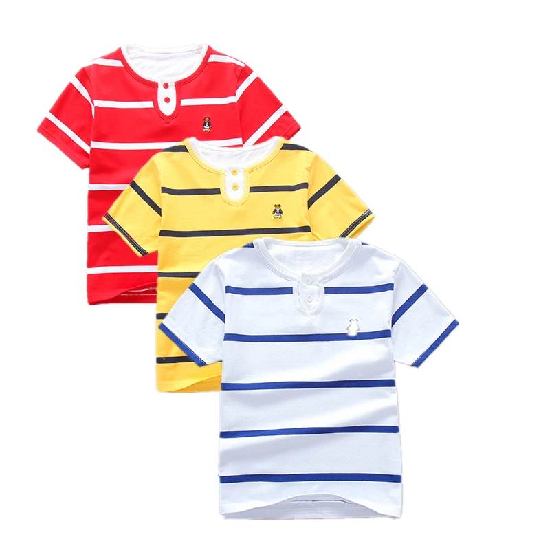 3 шт./лот для маленьких мальчиков лето Новые Детские футболка с короткими