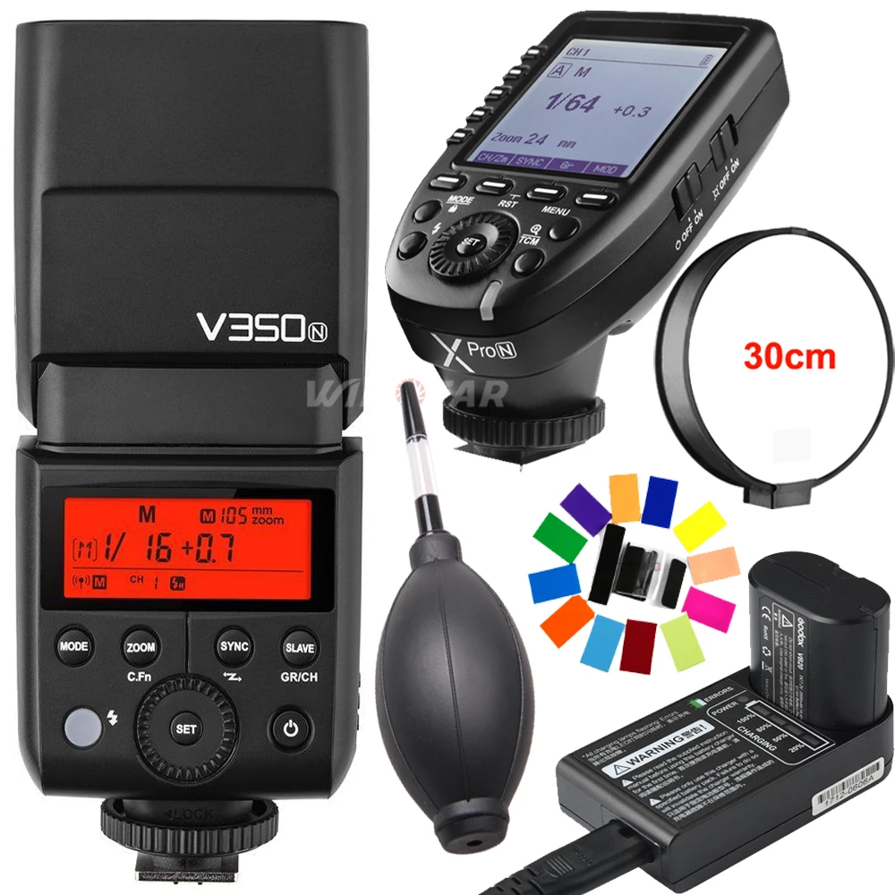 Вспышка для камеры Godox V350N TTL 1/8000s HSS 2 4G GN36 вспышка с полной мощностью 500 время