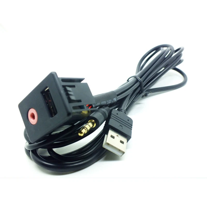 Автомобильный USB AUX разъем для наушников со штекером монтажный адаптер с