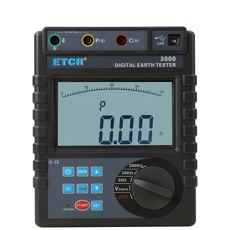 Цифровой тестер сопротивления заземления ETCR3000 0 01 ~ 2000 Ом измеритель с