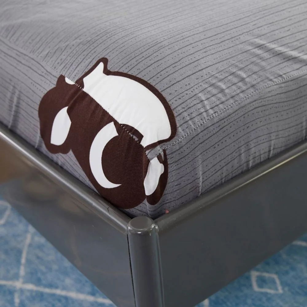 Серый водонепроницаемый простынь для кровати с эластичной лентой защитный