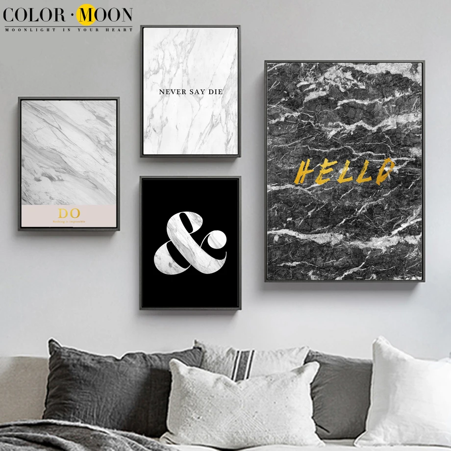 COLORMOON кавычки Квадро холст роспись стены Книги по искусству Nordic плакат Плакаты и