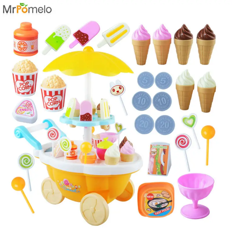 Мини-магазин MrPomelo для мороженого и конфет с подсветкой и звуковыми эффектами, игровой набор для девочек.