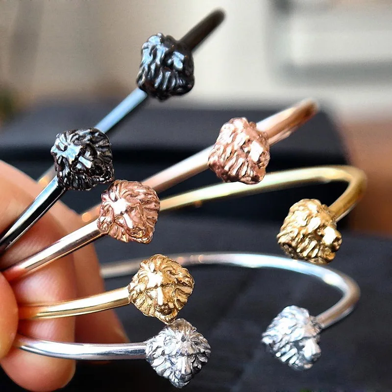 Новинка 2021 брендовые браслеты с Львом открытый мужской браслет из чистого золота