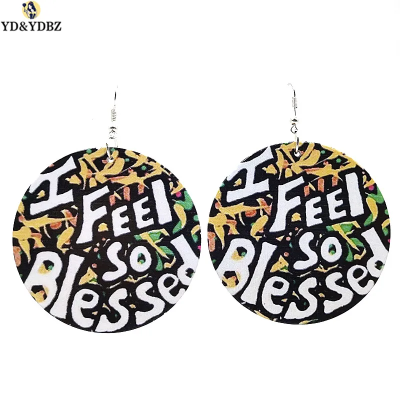 YD & YDBZ новые большие серьги с буквенным принтом для женщин геометрические круглые