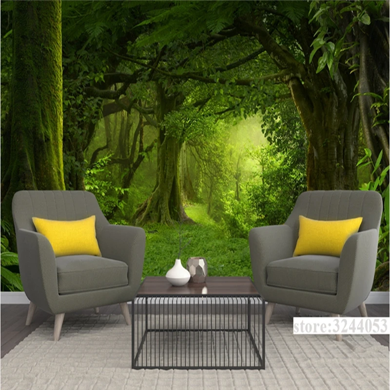 Forest Mural Wallpaper Green Bedroom Grass Custom Wall Murals Free Backgrounds Home Design Living Room Study | Обустройство дома