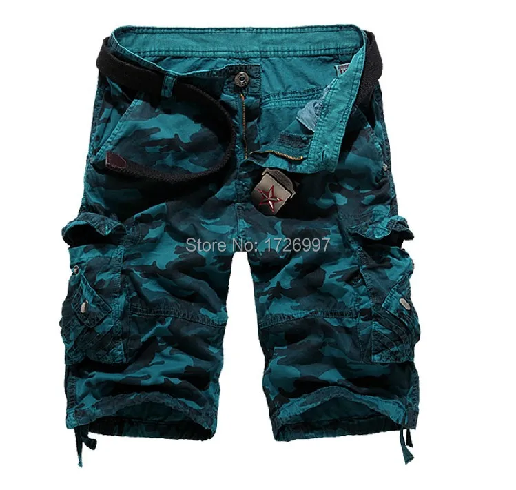Fashion 2015 summer new loose casual camouflage cargo shorts big yards multi pocket men's movement beach | Мужская одежда