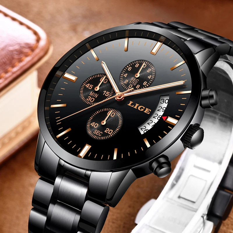 2018 LIGE watch men's casual fashion sports quartz clock top brand luxury all-steel business waterproof Relogio Masculino | Наручные