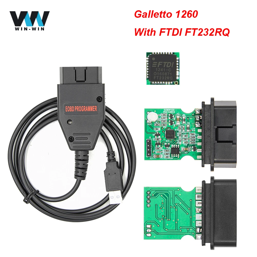 Galletto 1260 ECU чип тюнинговый инструмент FTDI автомобильный диагностический инструмент EOBD/OBD2/OBDII Automotriz ECU Flasher программатор сканер