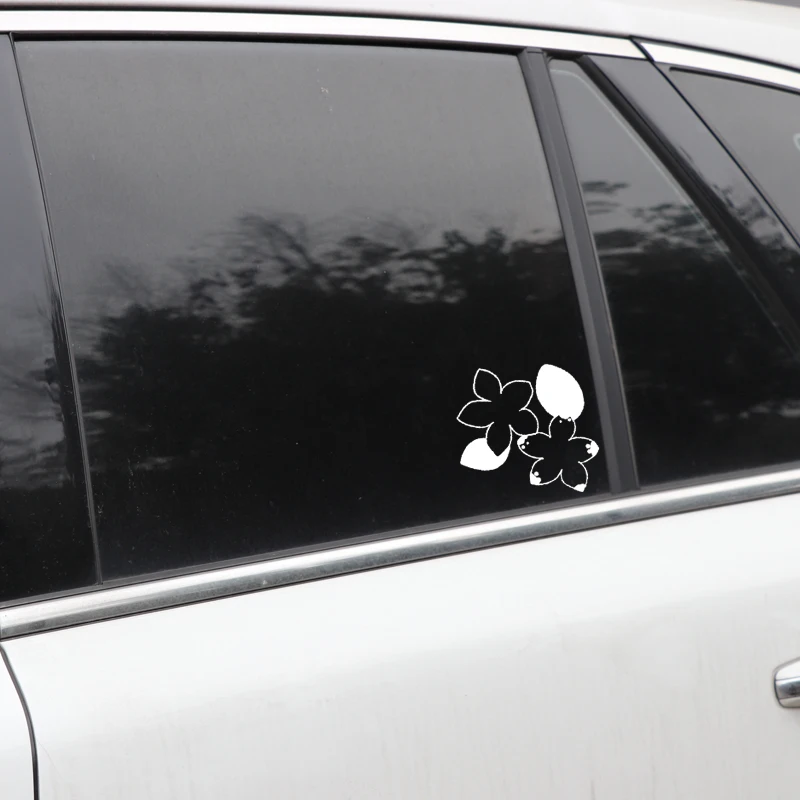 

YJZT 14.3CM*14.4CM Car Sticker Vinyl Decal Flower Decoration Creativity Black/Silver C23-0797