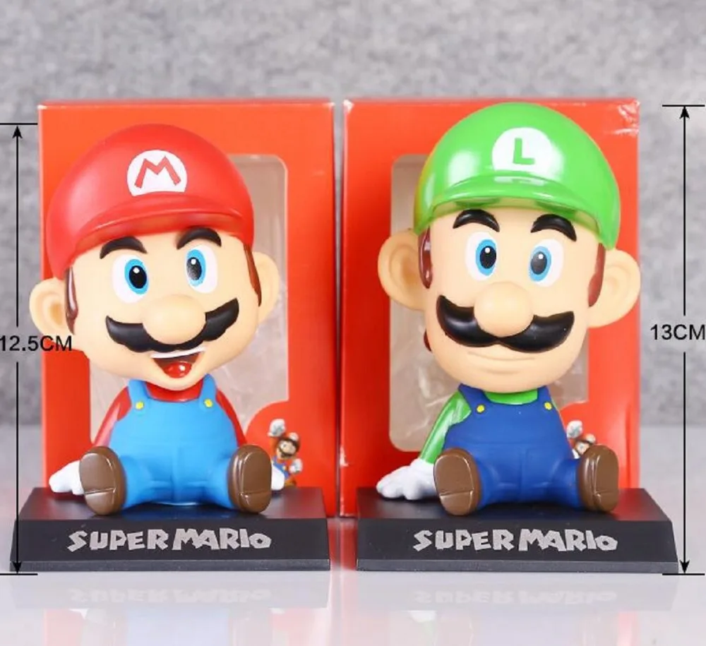 Фигурки героев аниме Super Mario Bros в коробке фигурки мультфильма Луиджи Боббл