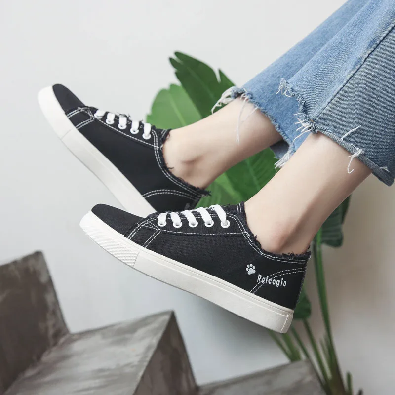 Новинка Женская парусиновая обувь Лоферы на плоской платформе