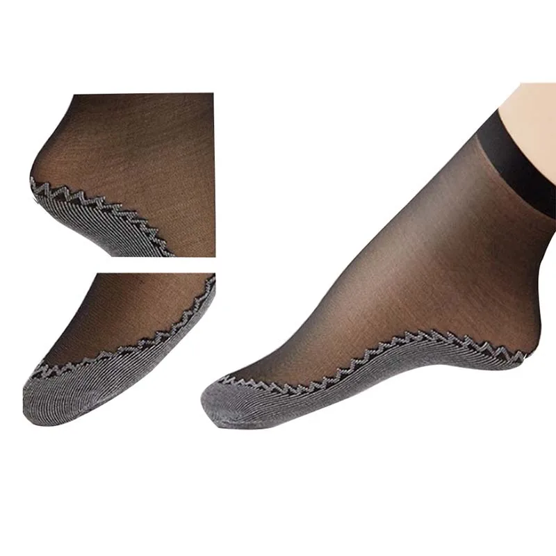 

10 Pairs Velvet Silk Womens Socks Cotton Bottom Soft Non Slip Sole Massage Wicking Slip-resistant Autumn Summer Sock