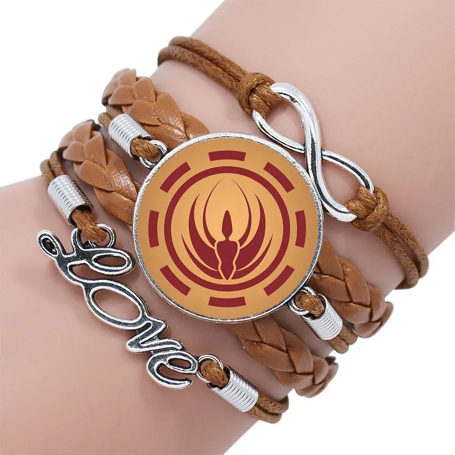 Брендовый Многослойный черный/коричневый кожаный браслет бижутерия со