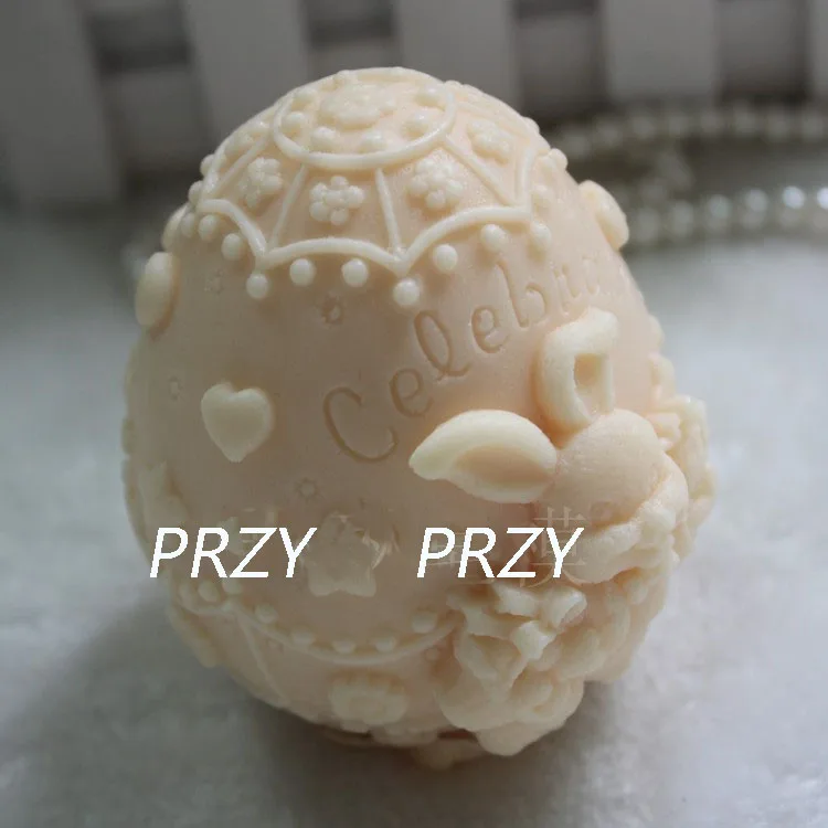 Сделай Сам 3D яйца кролик Пасхальный ручная работа силиконовое мыло свеча торт