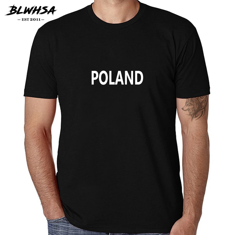 BLWHSA новые польские футболки мужские модные хлопковые с буквенным принтом