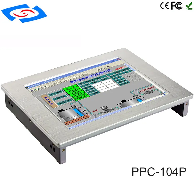 Low Cost 10.4&quot Touch Screen Embedded Industrial Tablet PC With Dustproof Waterproof IP65 Fanless Design For POS System Panel |