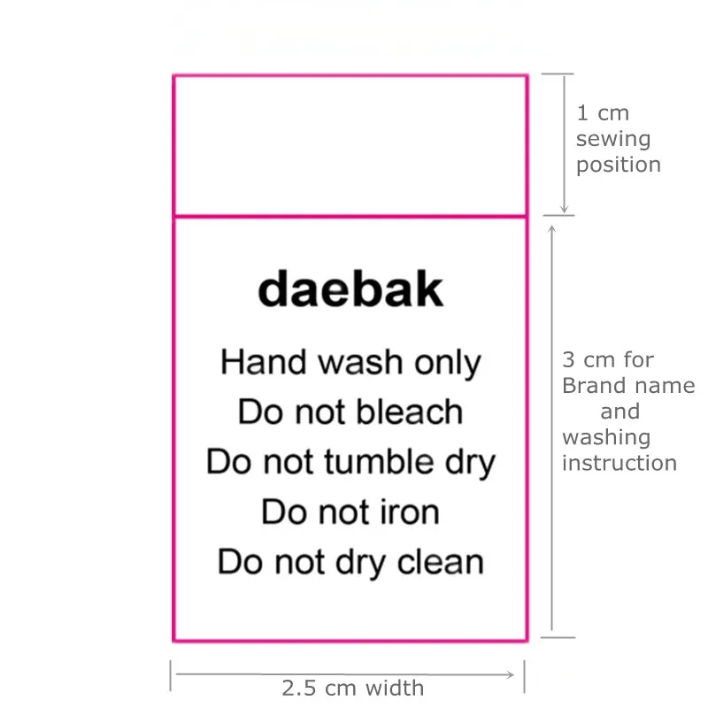 Этикетки для стирки одежды из атласной ткани с именем клиента белая этикетка