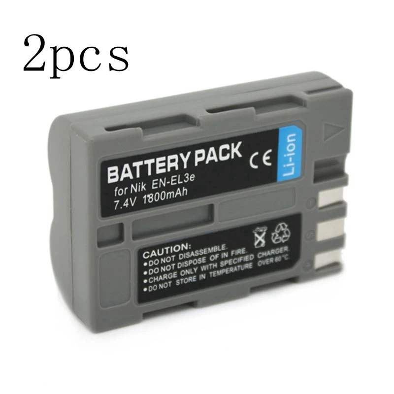 WHCYonline 2 шт. 1800 мАч Φ ENEL3E EL3E + Аккумулятор для камеры Nikon D300S D300 D100 D200 D700 D70S D80 D90 D50 EN