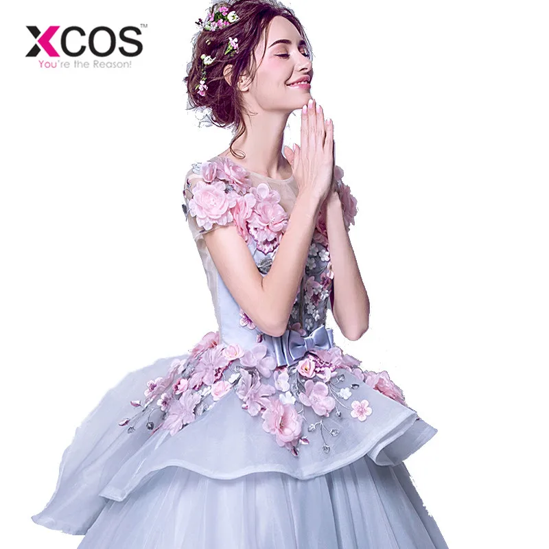 XCOS 2018 Цветочные подвенечные платья бальное платье с цветочным рисунком для