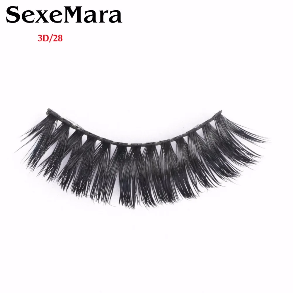 SexeMara 2 pair/set False Eyelashes Black Cross Fake Eyelash Natural Long Make up Eye lash Extensions 3D/28 | Красота и здоровье