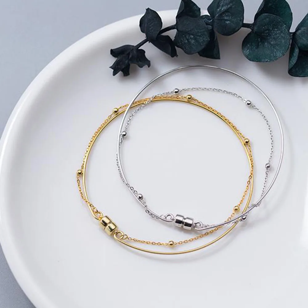 Золотые Многослойные браслеты 100% Серебро 925 пробы Tobilleras Pulsera Para Tobillo винтажные