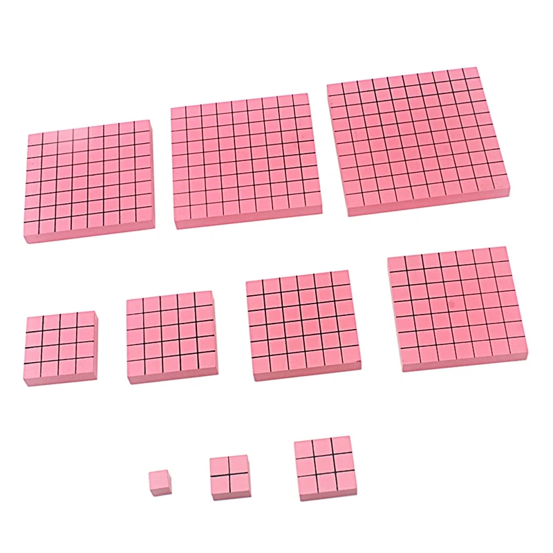 Монтессори детские игрушки Деревянные материал Квадратная розовая башня куб из